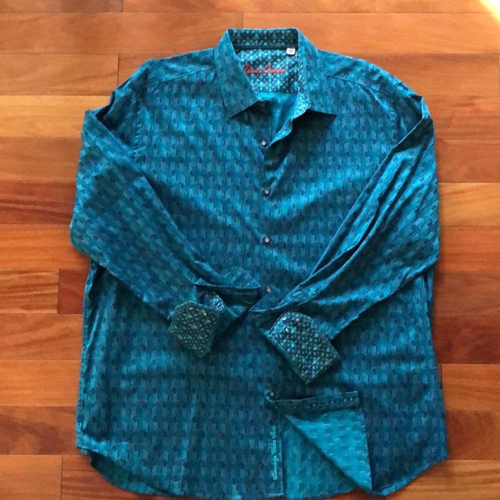 Beautiful teal and navy lightweight Robert Graham 3XL shirt